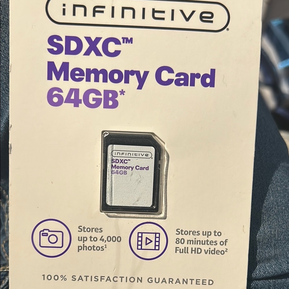 Black 64GB SDXC Memory Card for Cameras